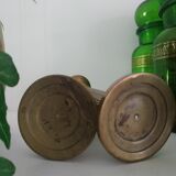 Paire de bougeoirs anciens en laiton 1870