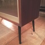 Pair of mahogany veneer showcases