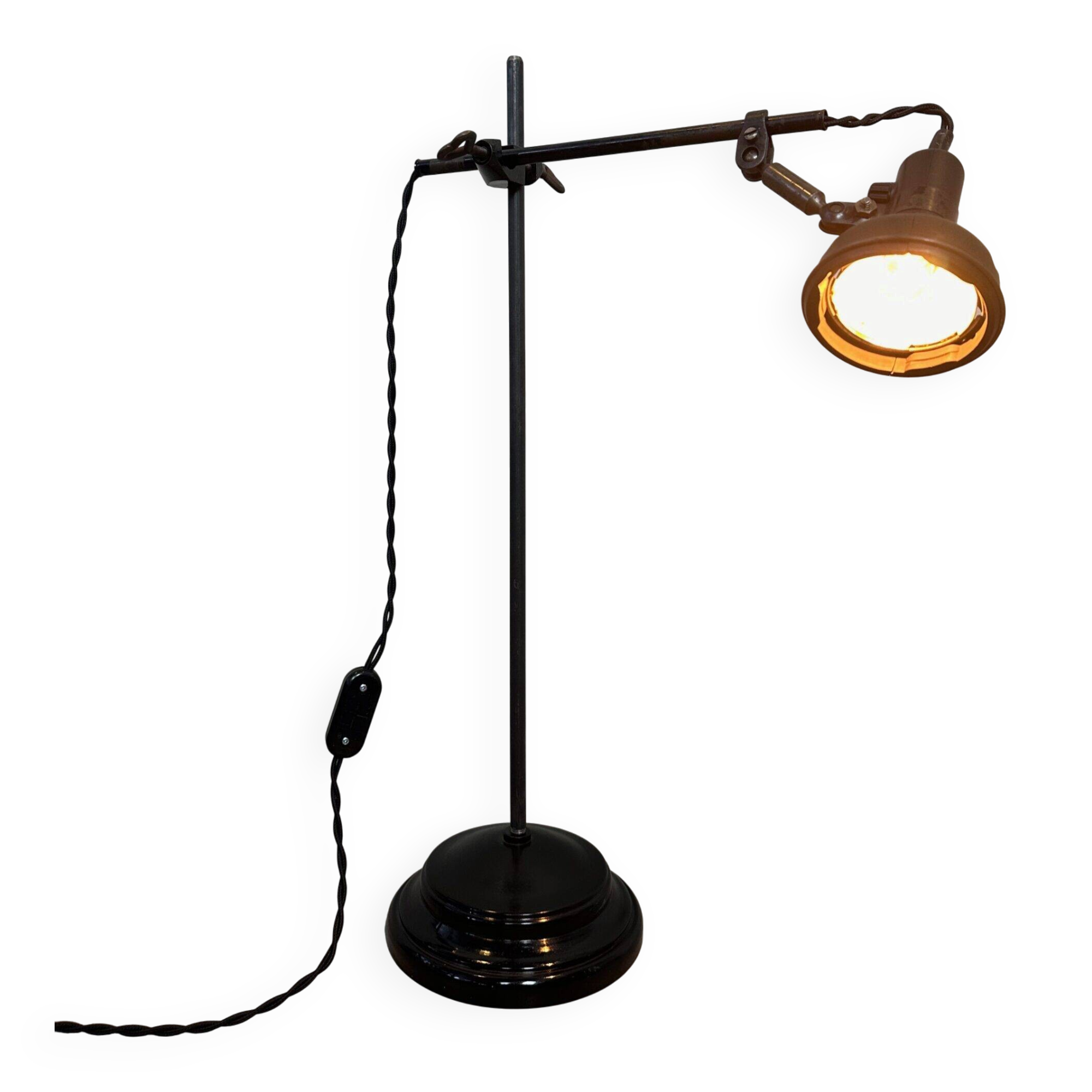 Industrial bakelite table lamp – Singer