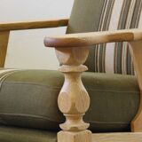 Vintage 1960s Danish low back lounge chairs in light oak, Henning Kjærnulf style