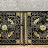 Paire de portes monogrammées en fonte de fer époque Art Déco