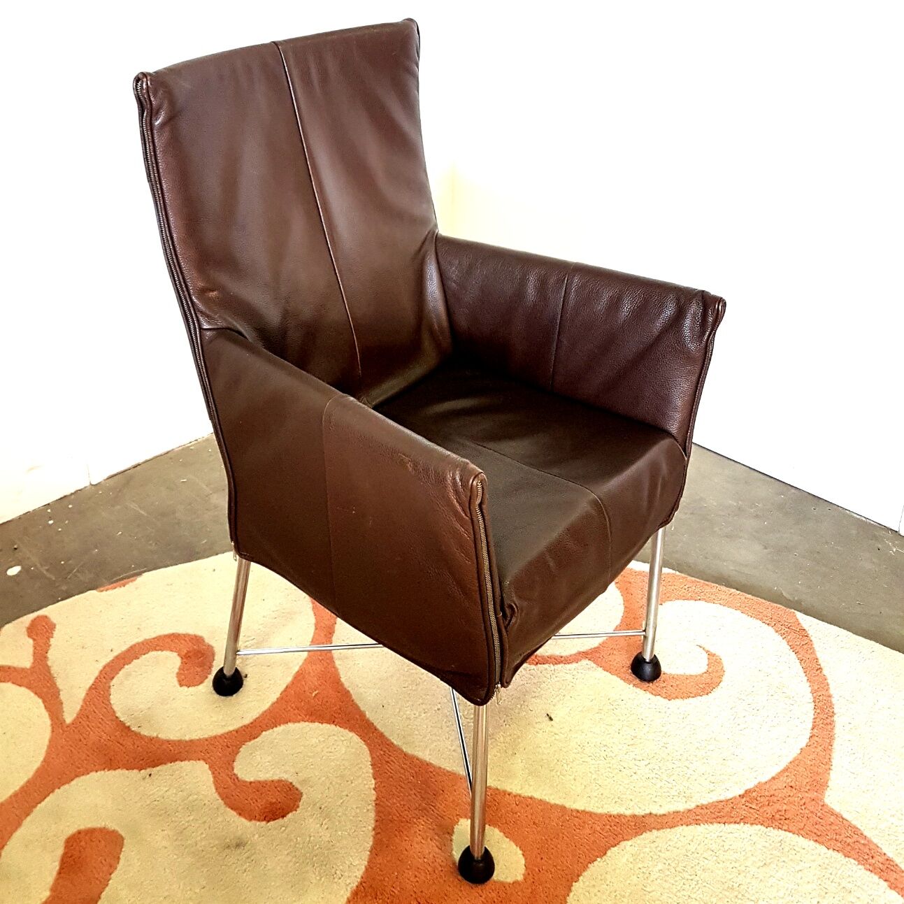 Set of 6 Montis Chaplin leather armchairs by Gerard van den Berg