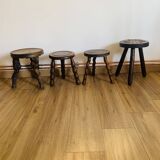 Ensemble de 4 tabourets tripodes