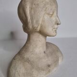 Patinated plaster bust of an unknown princess, Renaissance style after Francesco Laurana, 23 cm