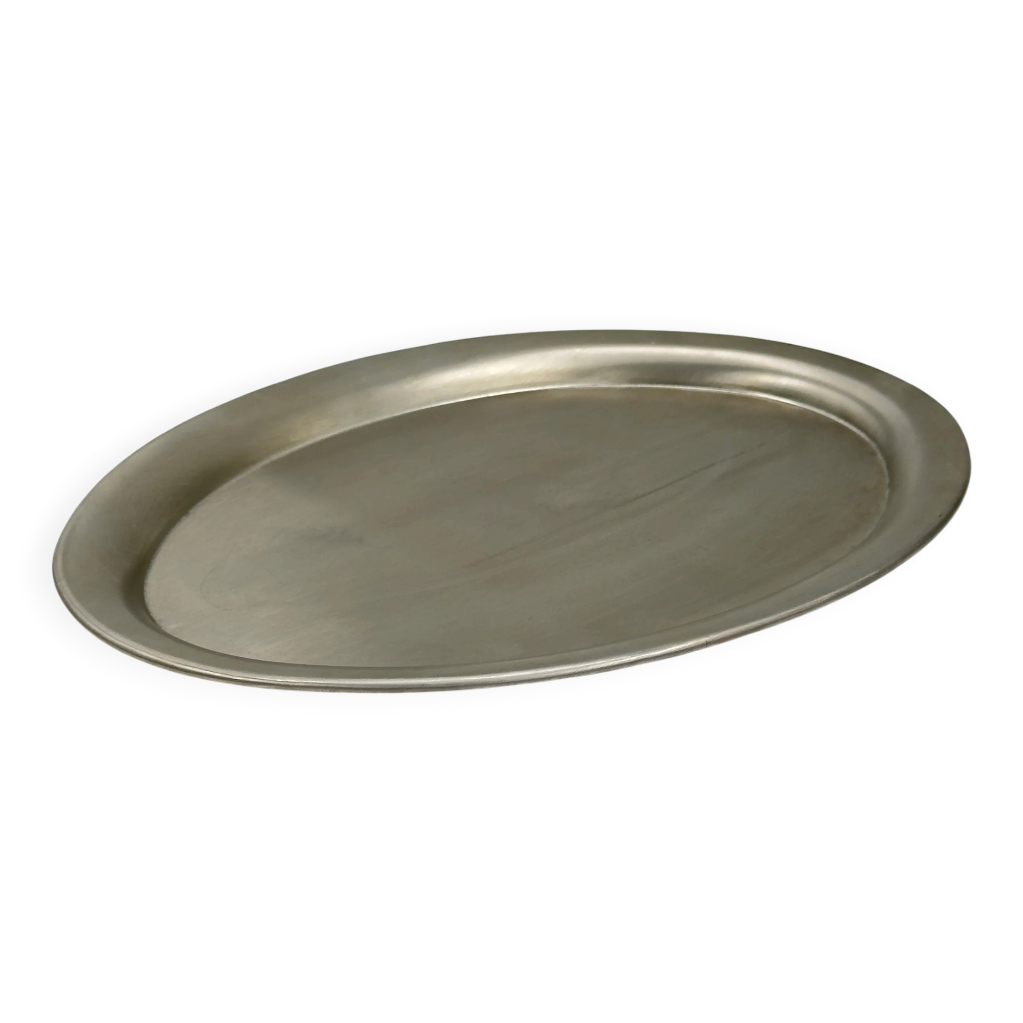 Vintage oval serving tray in stainless steel