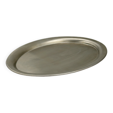 Vintage oval serving tray in stainless steel
