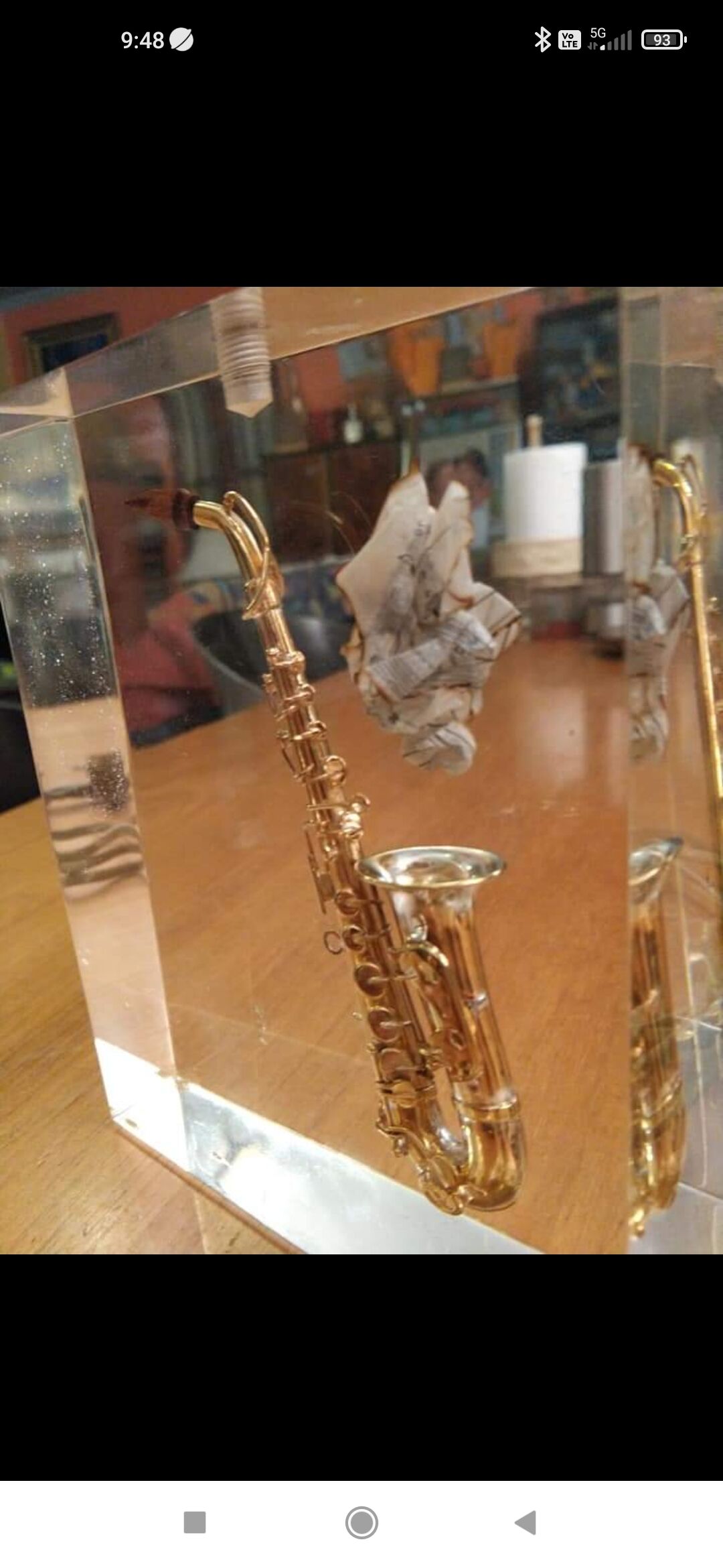 Fractal resin lamp base with inclusion by Pierre Giraudon circa 1970