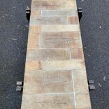 Vintage rectangular coffee table by Roger Capron, ceramic and herbarium design, 120cm