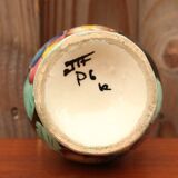 Vallauris ceramic vase with floral decoration