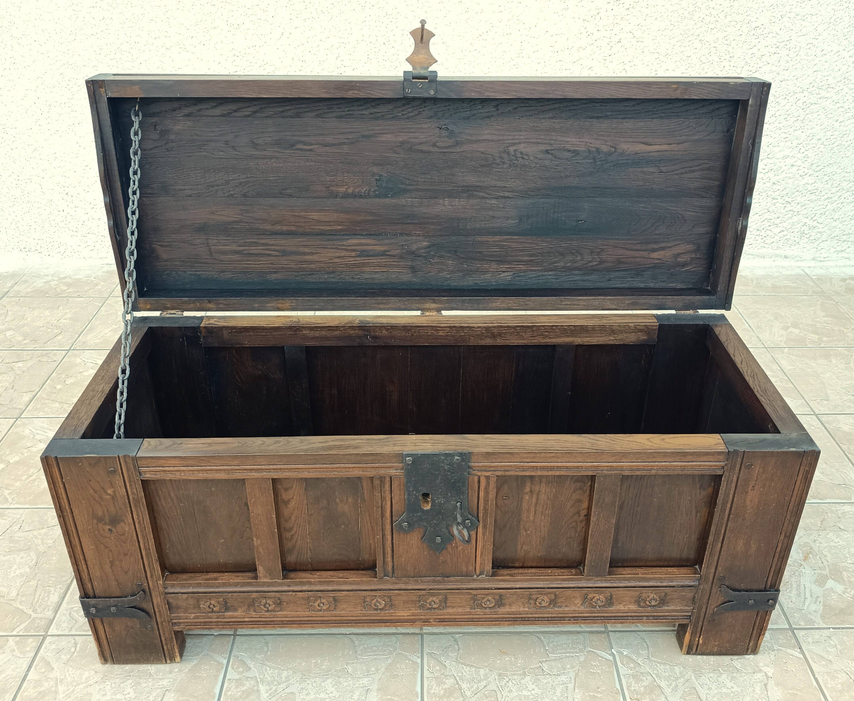 Rustic solid oak chest