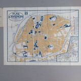 Avignon vintage map / plan