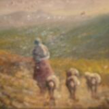 Oil on panel "Autumn Path" by M. Ferran