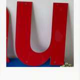 Ancient letter aluminium sign dibond