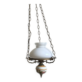 Suspension vintage en faïence et opaline