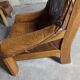 Fauteuils en cuirs et bois vintage