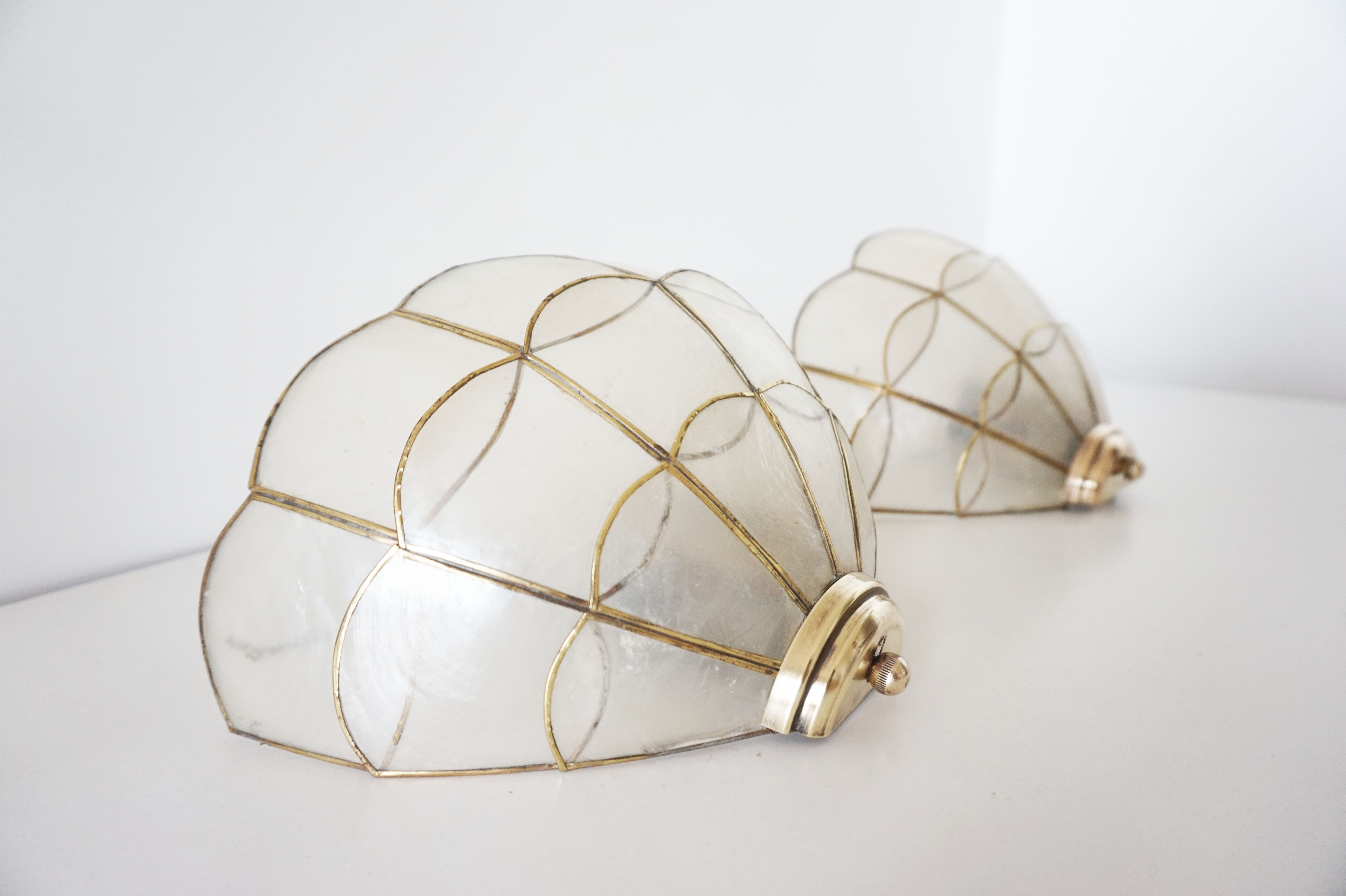 Pair of mother-of-pearl Wall light