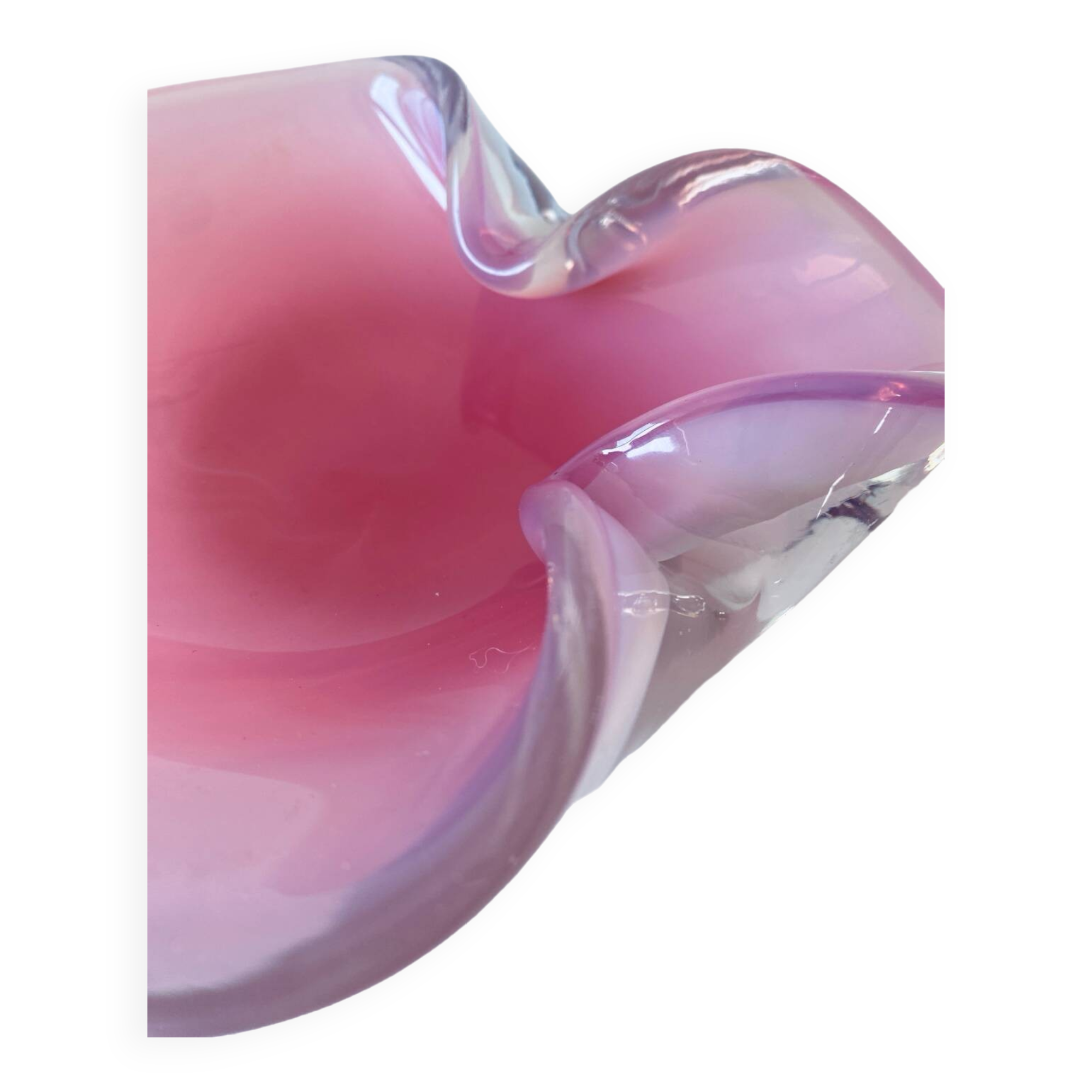 Large Murano pocket tray in opaline