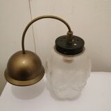Pair of glass hanging lamps