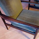 Pair of Danish Grete Jalk armchairs model Poul Jeppesen 56 in rosewood Denmark.
