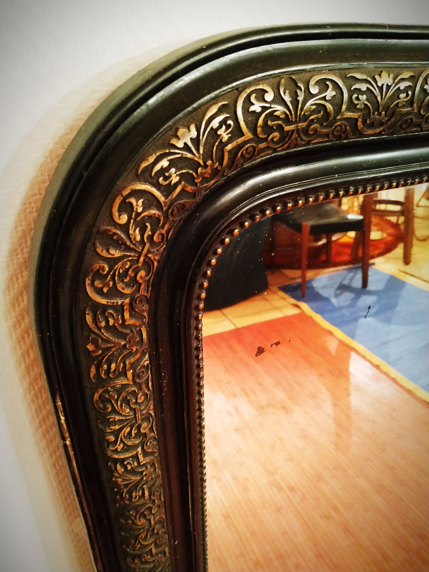 Louis Philippe black and gold mirror