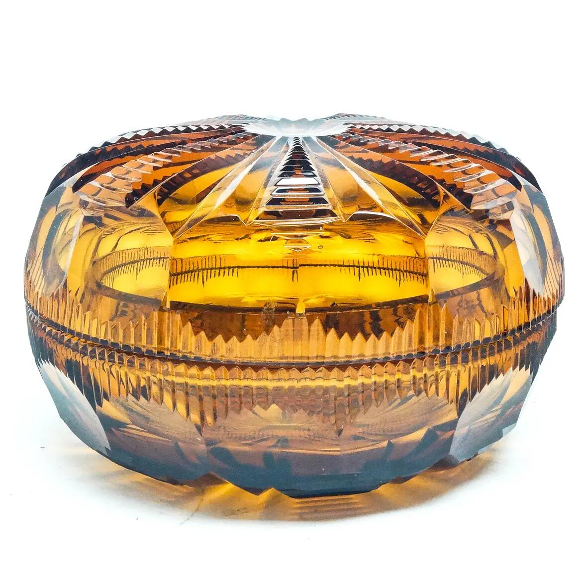Art Deco bonbonniere, crystal, Moser, Czechoslovakia, 1930s