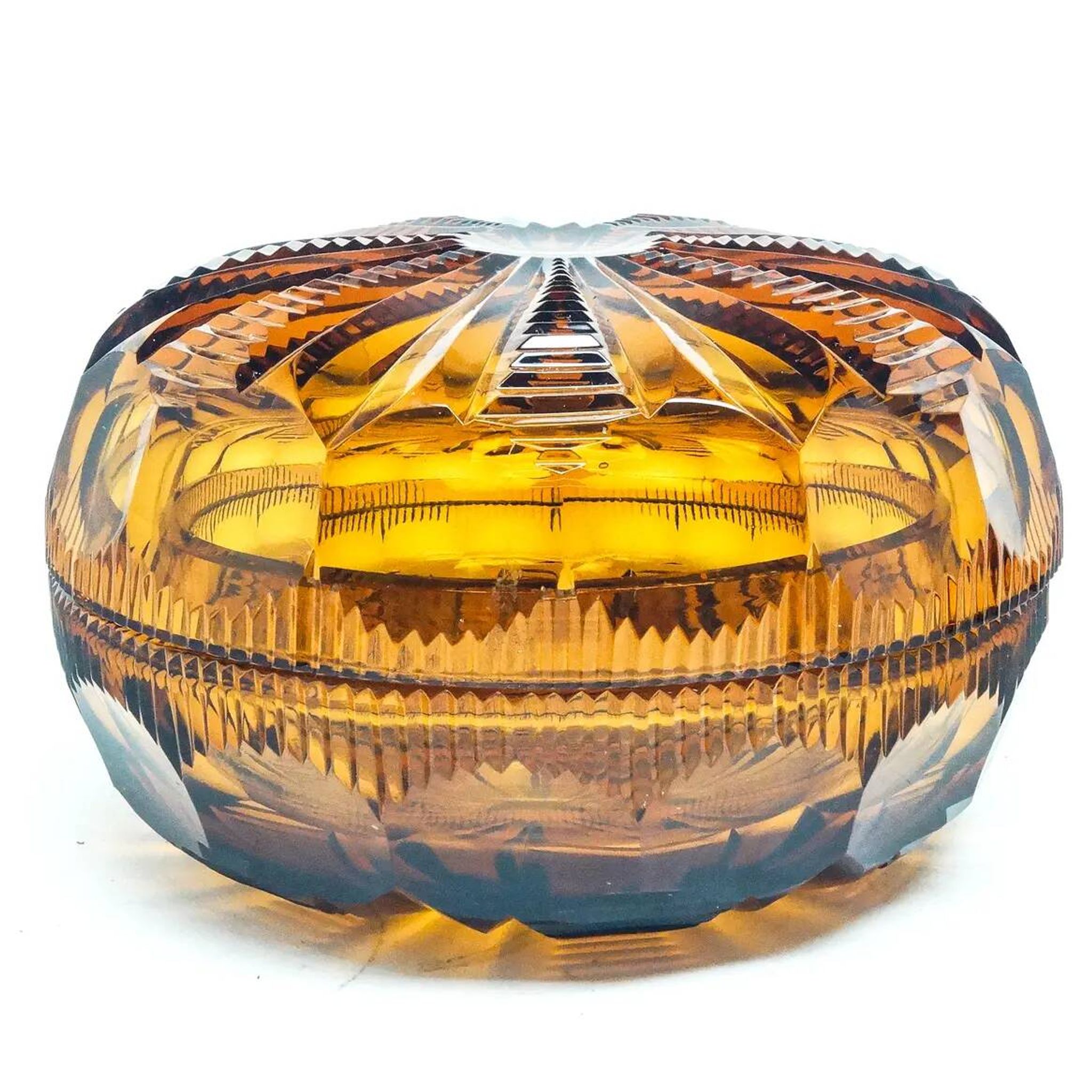 Bonbonnière Art Déco, cristal, Moser, Tchécoslovaquie, années 1930