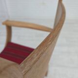 1970s, Danish armchair, original red furniture wool, solid oak wood.
