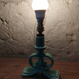 Green water slipware lamp base numbered – 1950s
