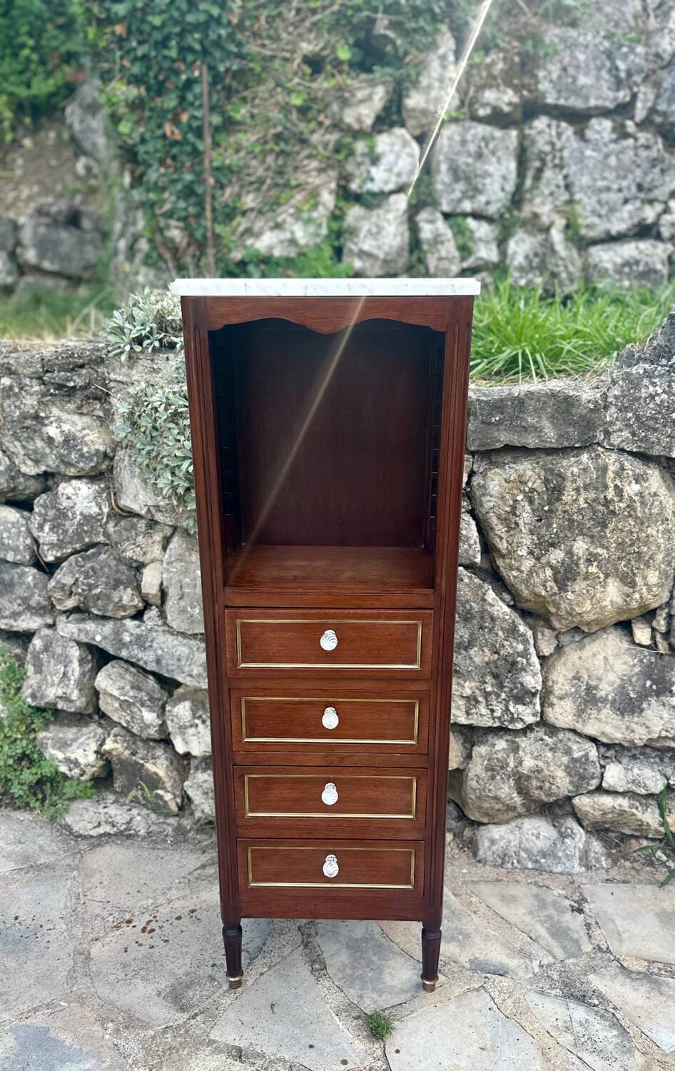 Small Louis XVI style Mahogany and mahogany veneer chiffonier
