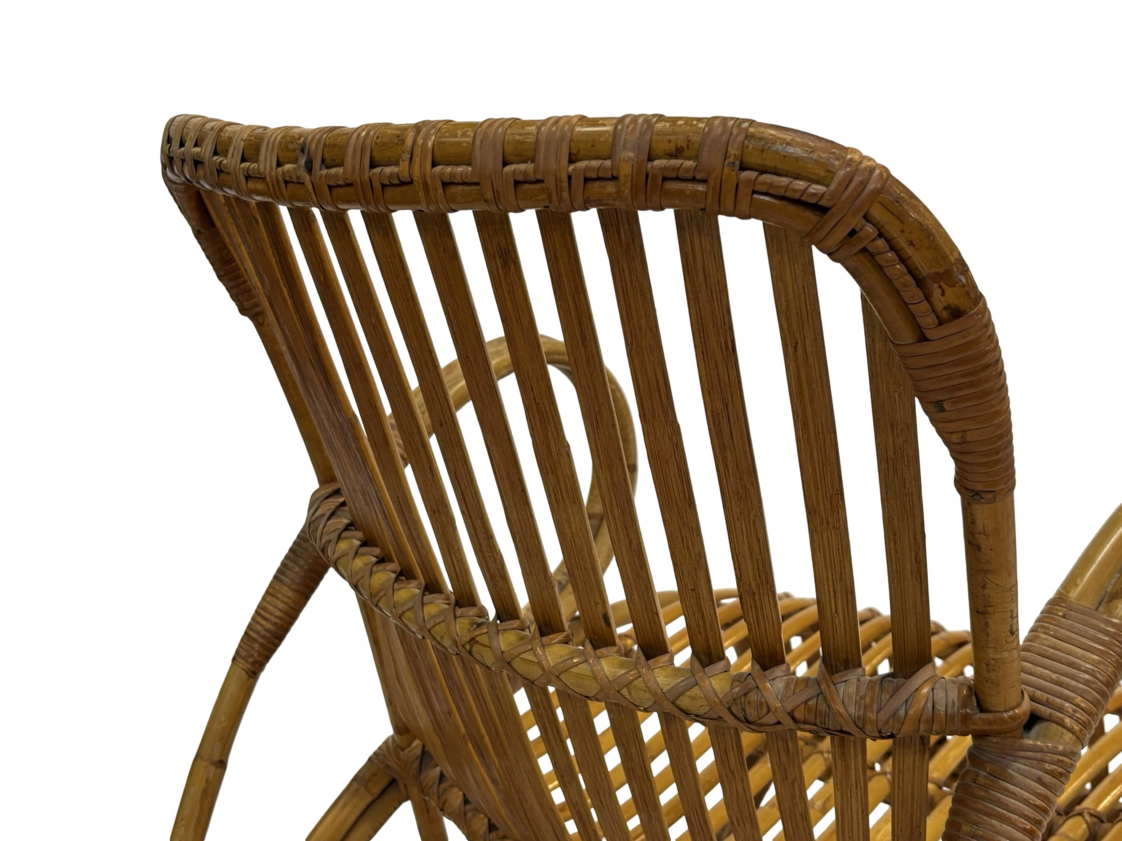 Vintage Rattan Chair Dirk Van Sliedregt Rohe Noordwolde 1960