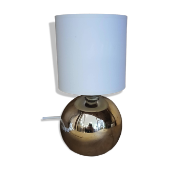 Chrome glass globe table lamp