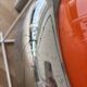 Lampe pendentif orange de l'âge spatial vintage 1973 – Chrome et acrylique
