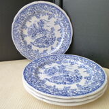 Set of 4 dessert plates in earthenware " English Style "