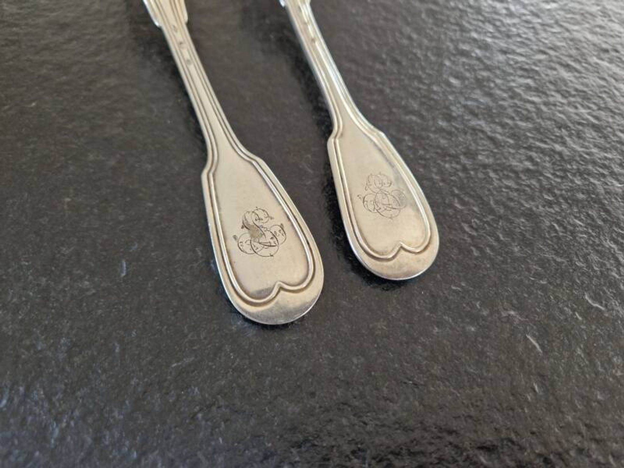 Master Goldsmith : Alfénide, Christofle, Paris - Series of 8 table forks - Chinon model