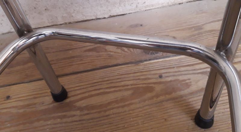 High chrome and skaï stool