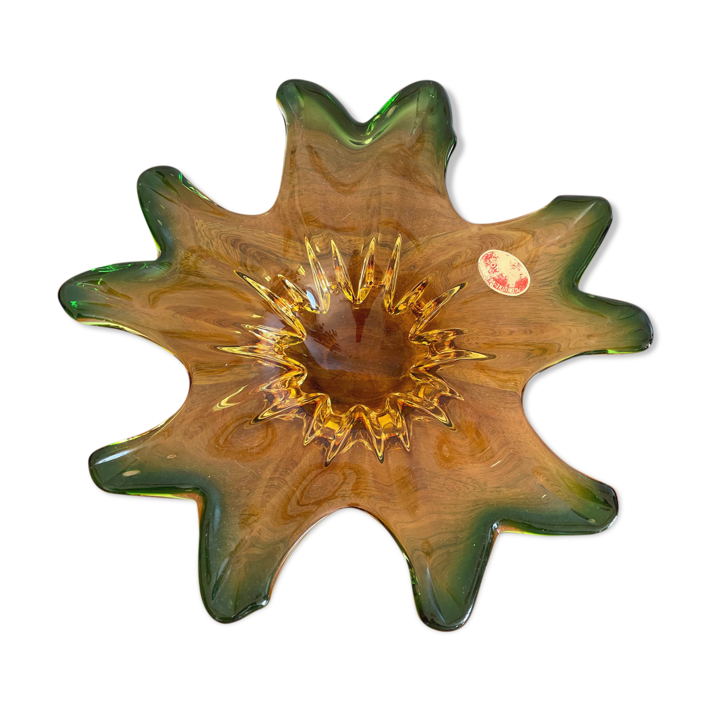 Flower cup, Murano glass leaf