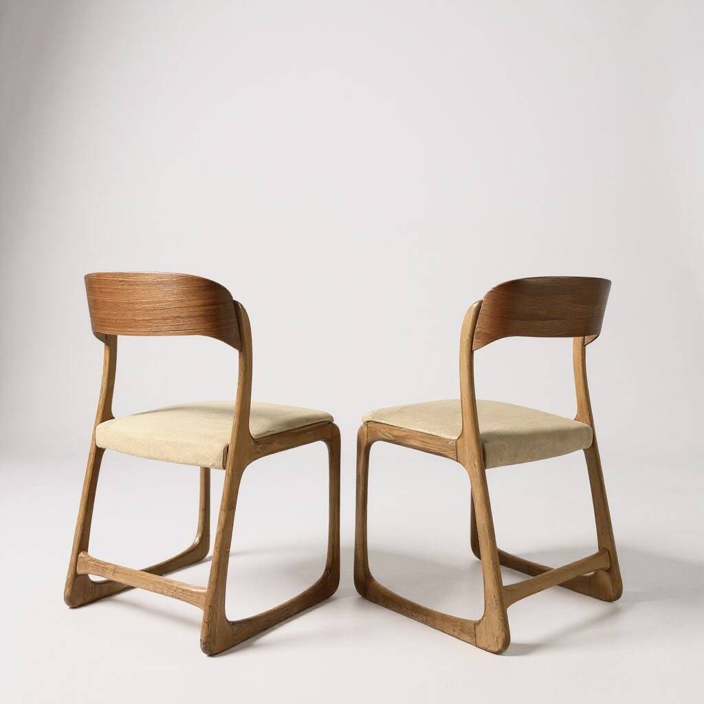 Paire de chaises traîneau Baumann