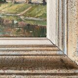 HSP Table Landscape "Village to the river" with frame, middle XX°