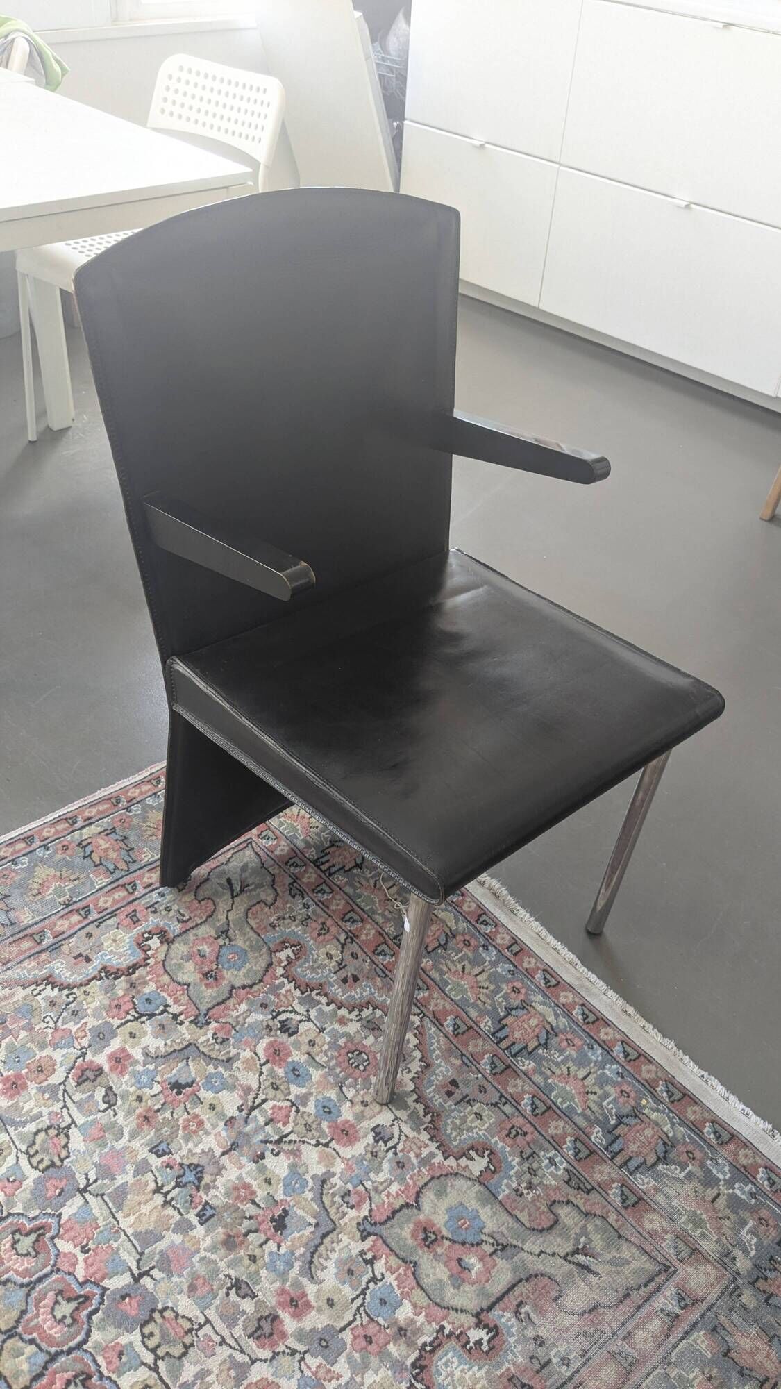 Armida armchair / chair by Zanotta, Andrea Branzi, black leather