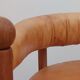 Vintage wooden throne chair armchair cognac leather