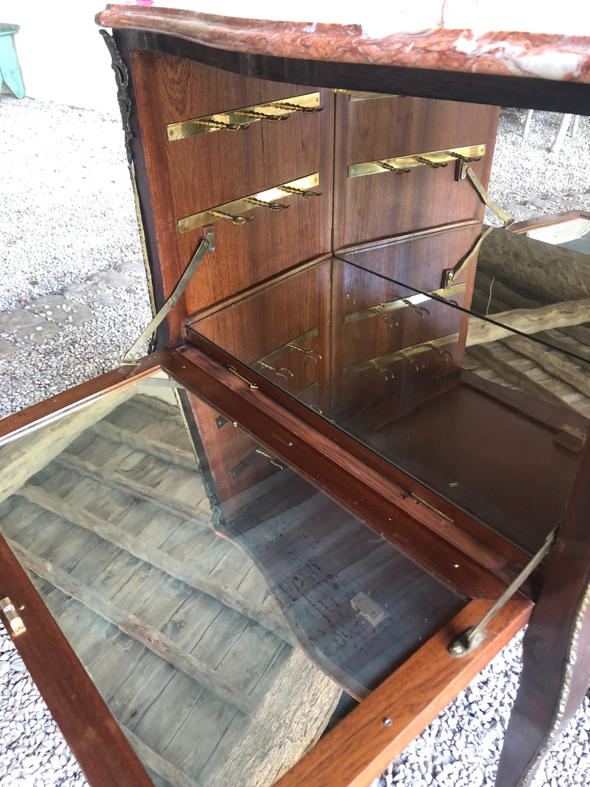 Inlay console with marble