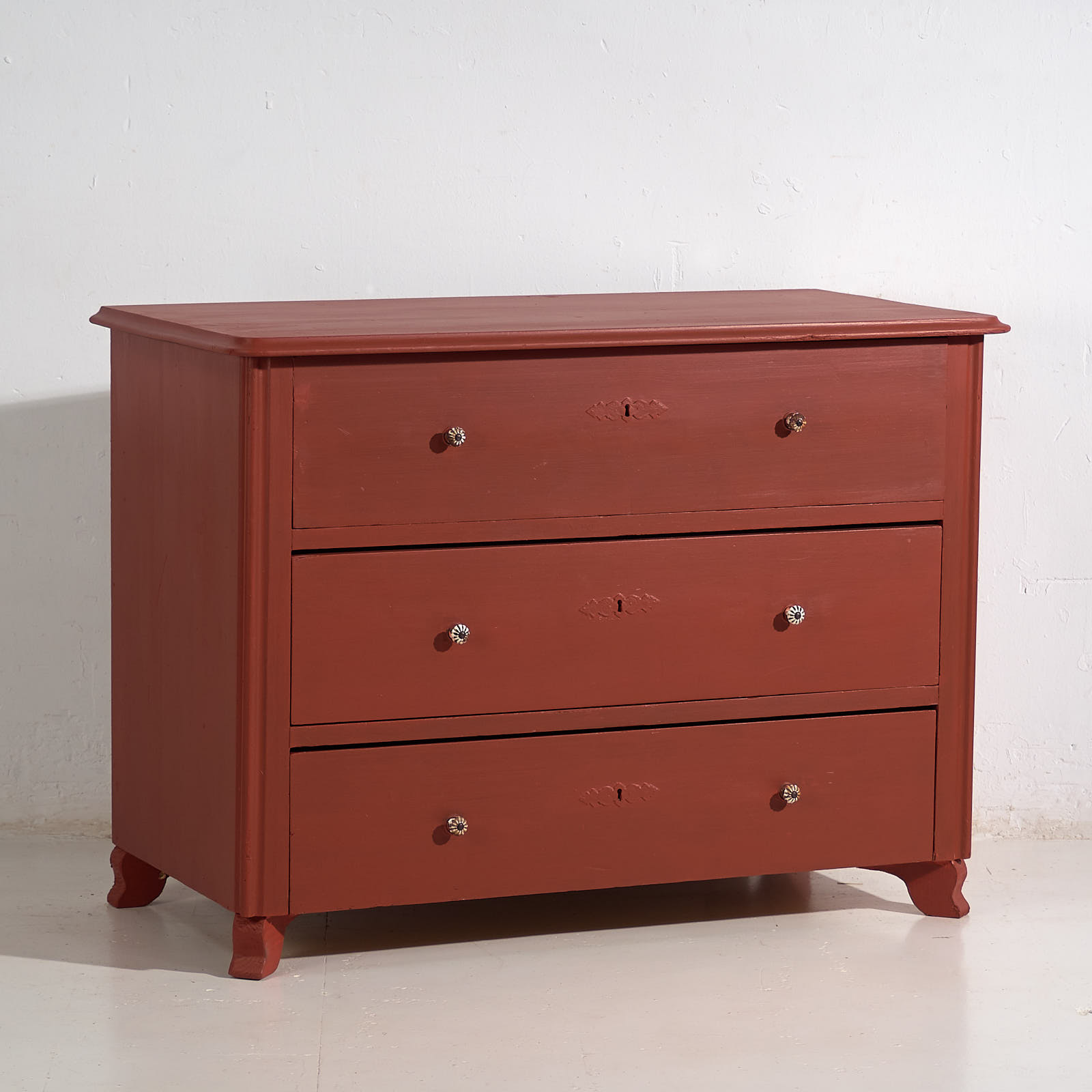 Antique red terracotta chest of drawers (circa 1920) #91