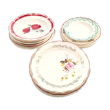 Assorted 18 old flower plates