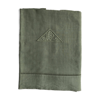 Old Sheet in Pure Khaki Linen Thread