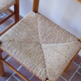 Pair of rustic straw chairs