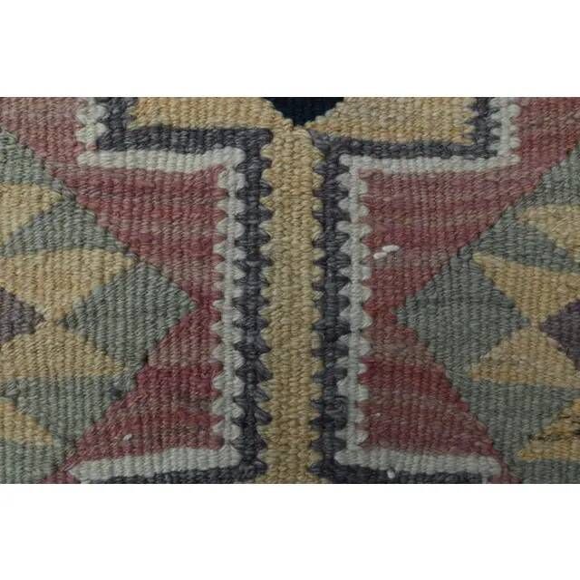 1970s Vintage Turkish Oushak Handmade Wool Cotton Purple Runner Rug 100x326