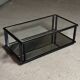 Large coffee table in metal, glass and mirror 1970