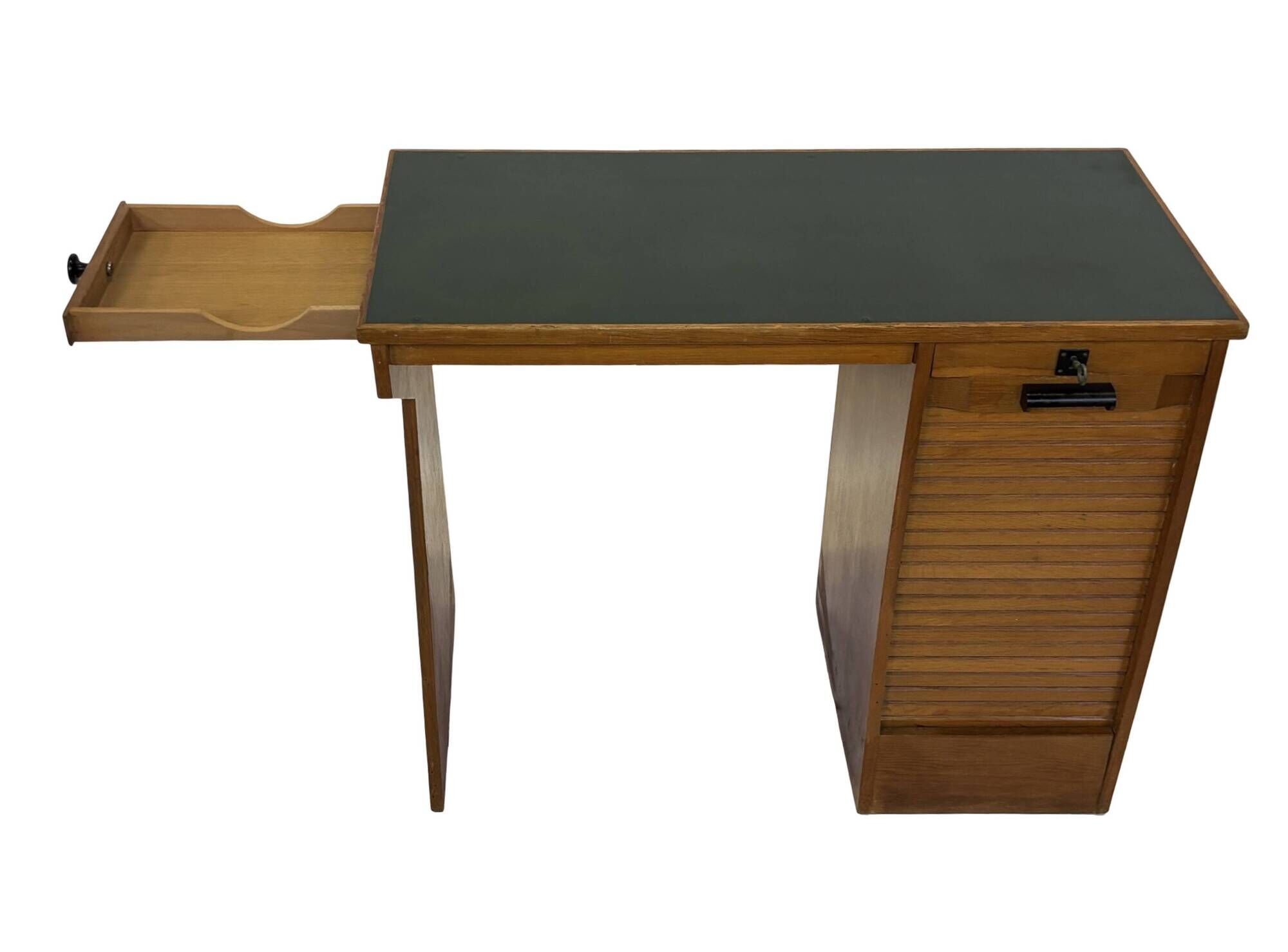 Art Deco desk, minimalist design in oak, unique 40s design, Netherlands.