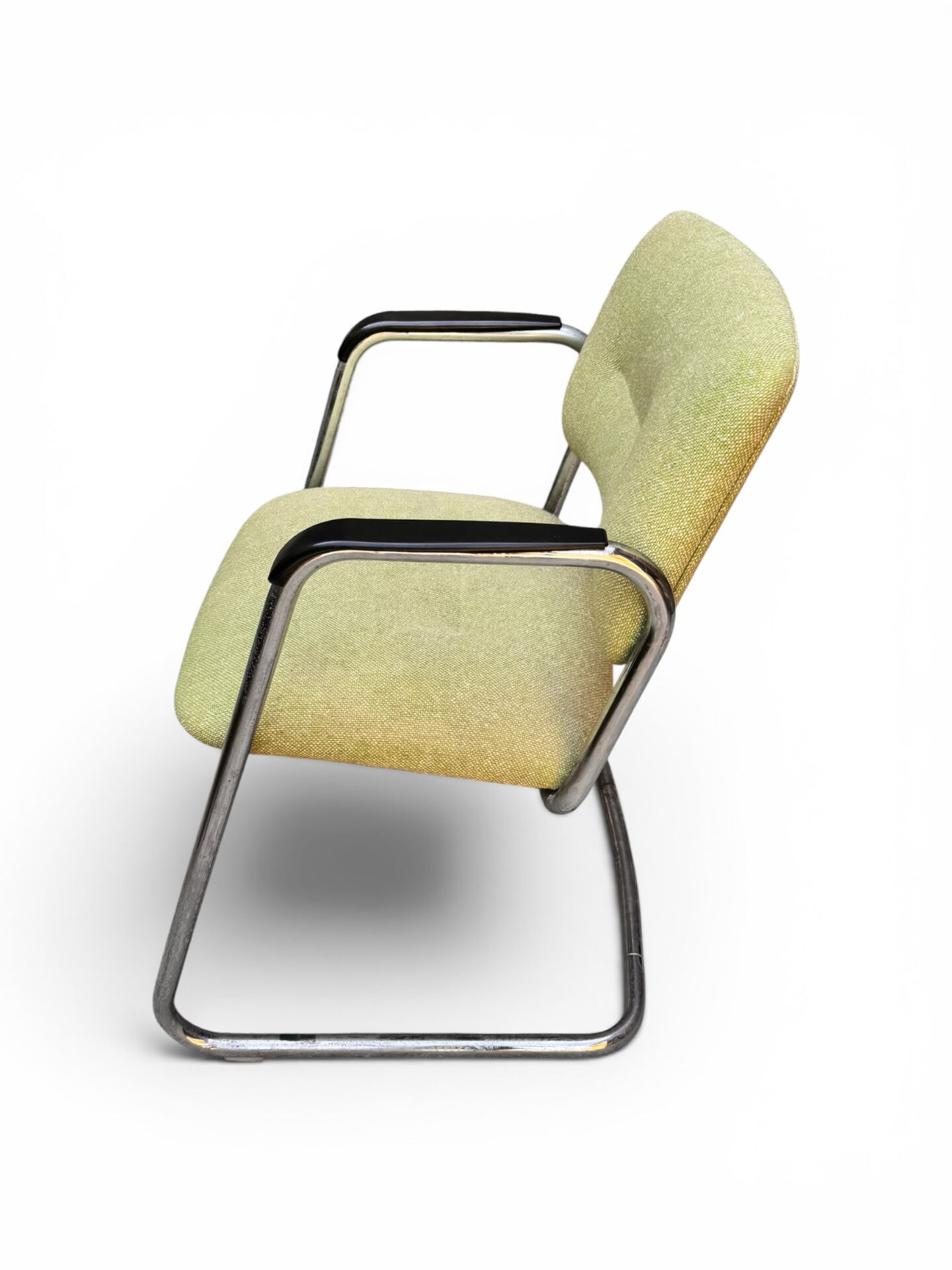 Fauteuil vintage Strafor Steelcase 421, vert chiné