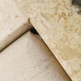 Coffee table drop travertine design 1970 vintage